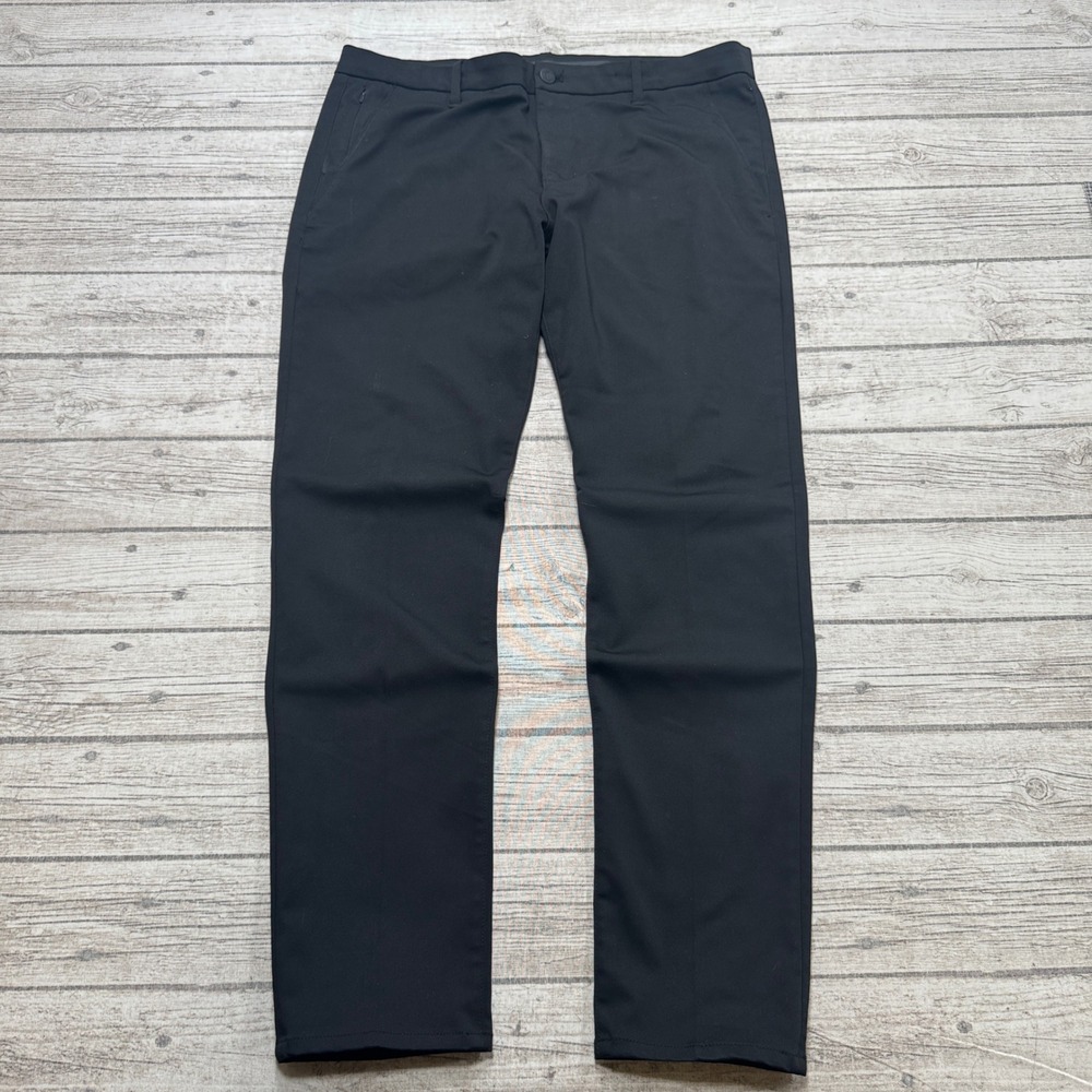 DU/ER Pants Men's 38x31 Black No Sweat Tapered Slim Performance Stretch Trousers